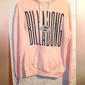 EUC Billabong Light Pink And Grey Sweatshirt Hoodie Size XS oversized PTP 22"L24
